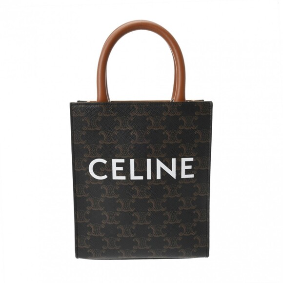 CELINE Triomphe Canvas Mini Vertical Cabas Tan - Picture 2 of 14